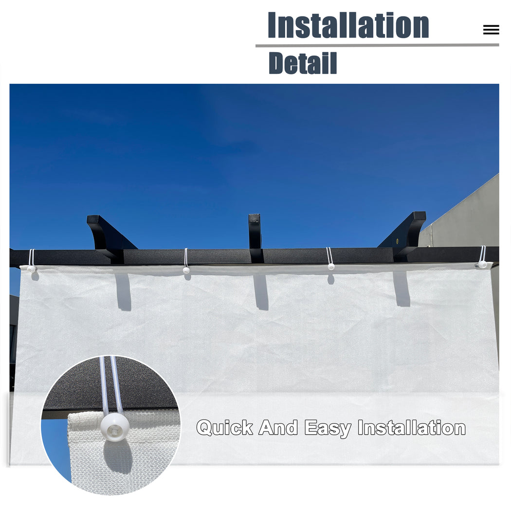 Sun Shade Panel 4 Sides Grommet - White