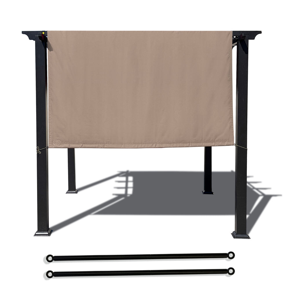 Alion Home Universal Waterproof Pergola Shade Cover w/Rod Pockets (Includes Weighted Rods) - Muddy Water