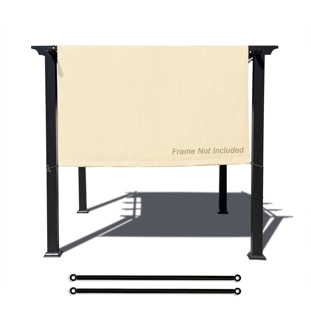 Alion Home Universal Waterproof Pergola Shade Cover w/Rod Pockets (Includes Weighted Rods) - Beige