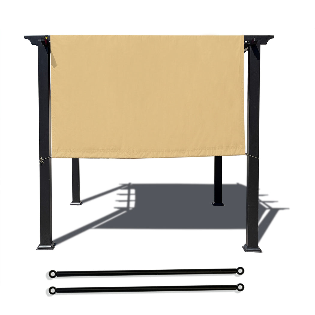 Alion Home Universal Waterproof Pergola Shade Cover w/Rod Pockets (Includes Weighted Rods) - Sand