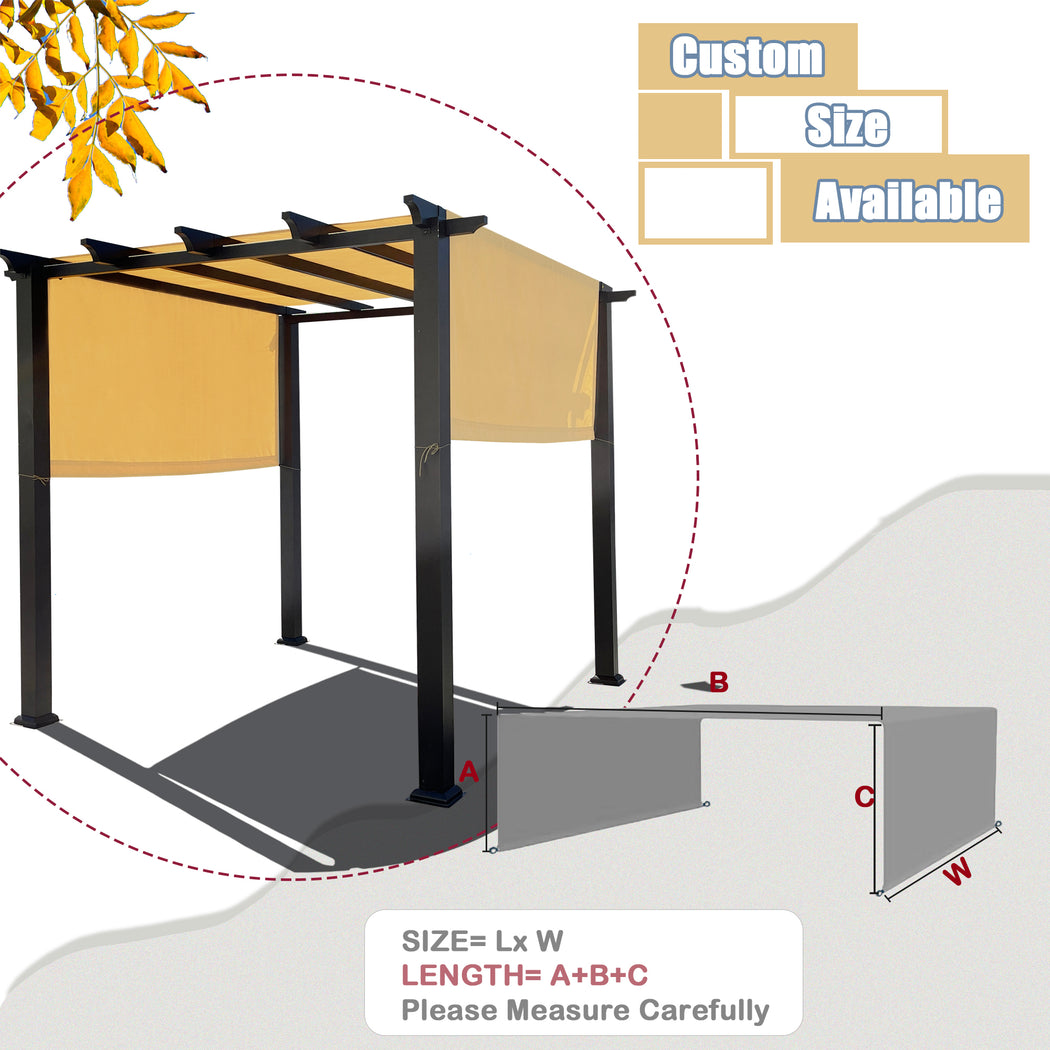 Alion Home Universal Waterproof Pergola Shade Cover w/Rod Pockets (Includes Weighted Rods) - Sand