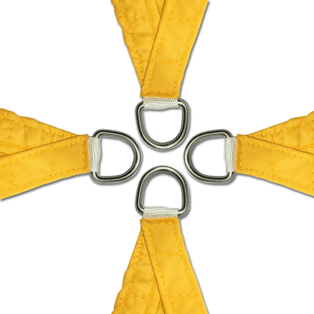 Custom Sizes Straight Edge Waterproof Woven Sun Shade Sail - Mango Yellow