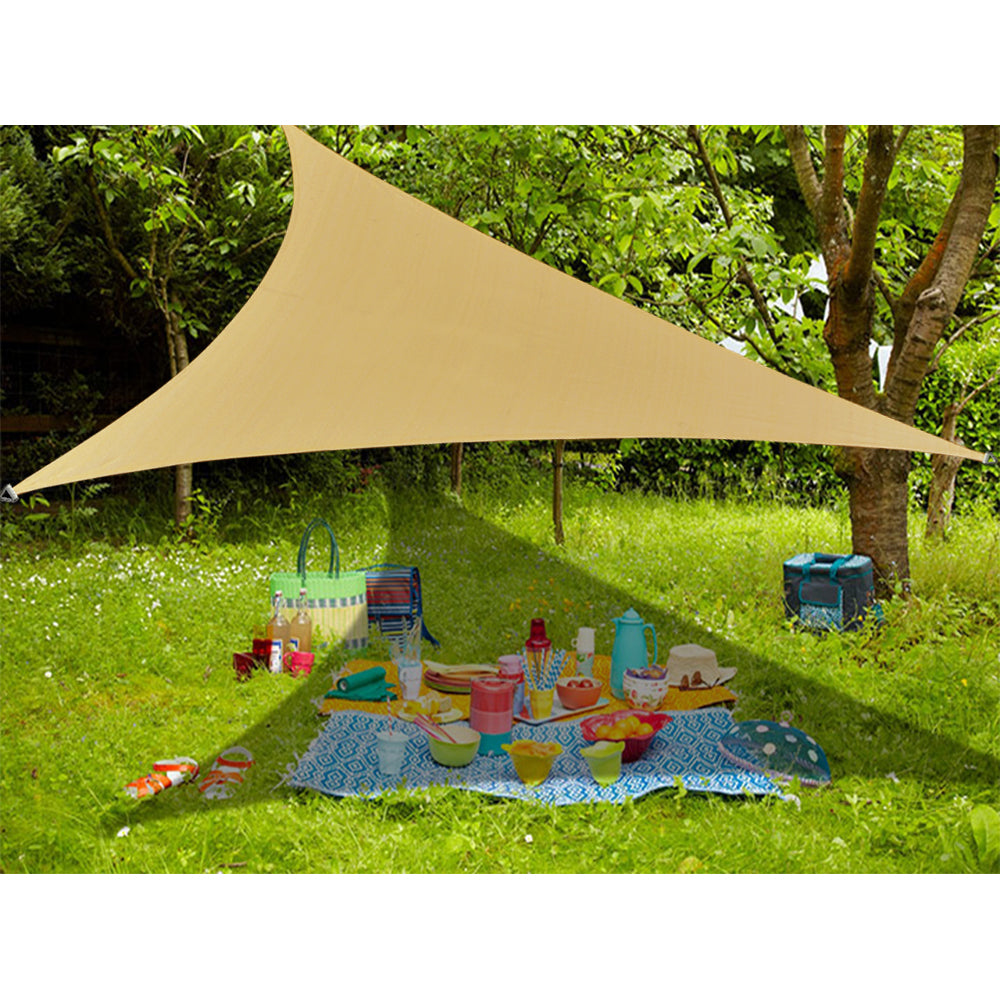Custom Size (12ft x 12ft x 12ft) Triangular Waterproof Woven Sun Shade Sail - Vibrant Colors