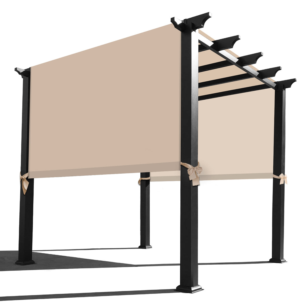 Custom Sizes Rod Pocket Waterproof Universal Replacement Shade Canopy Top Cover for Pergola - Beige (Pergola Not Included) *Rod Pockets on the Width (Length x Width)*