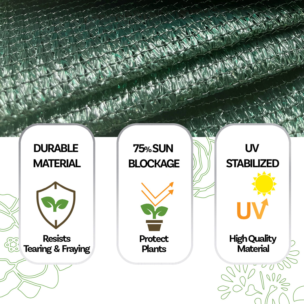Custom Size 75% SUN BLOCK GARDEN NETTING MESH - GREEN