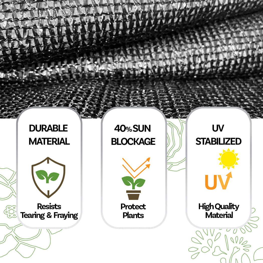 Custom Size 40% Sun Block Garden Netting Mesh - Black