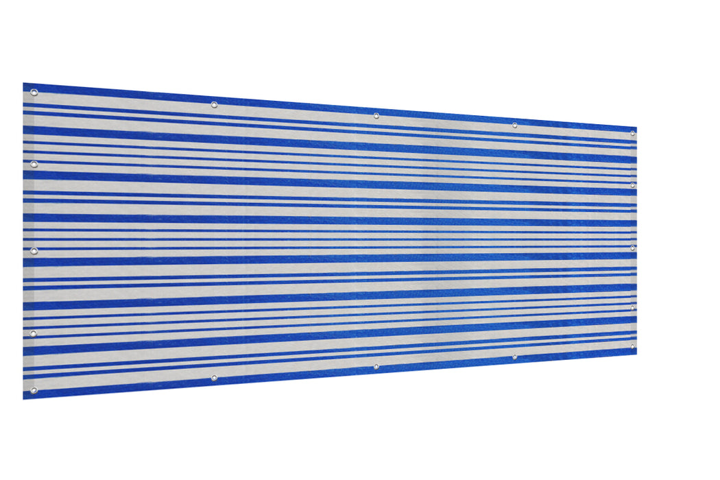 Mediterranean Elegant Privacy Screen Windscreen Mesh Shade panel - Blue / White