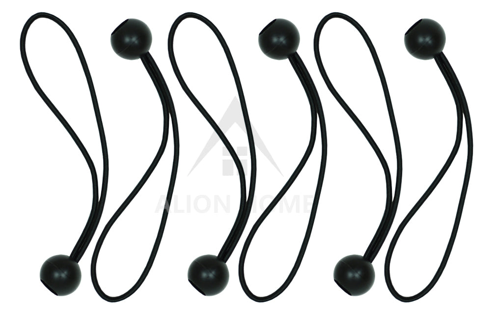 Canopy Ball Bungee Cords, 6 inch, 6EA - Black