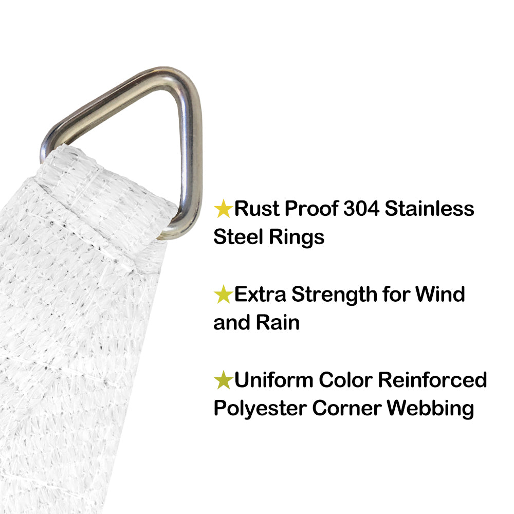 Custom Sized Straight Edge Sun Shade Sail - White