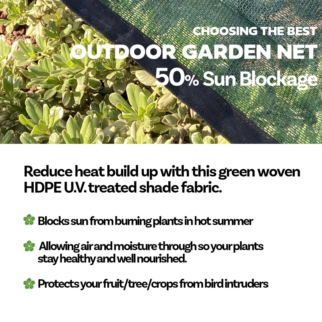 Custom Size 50% Sun Block Garden Netting Mesh - Green