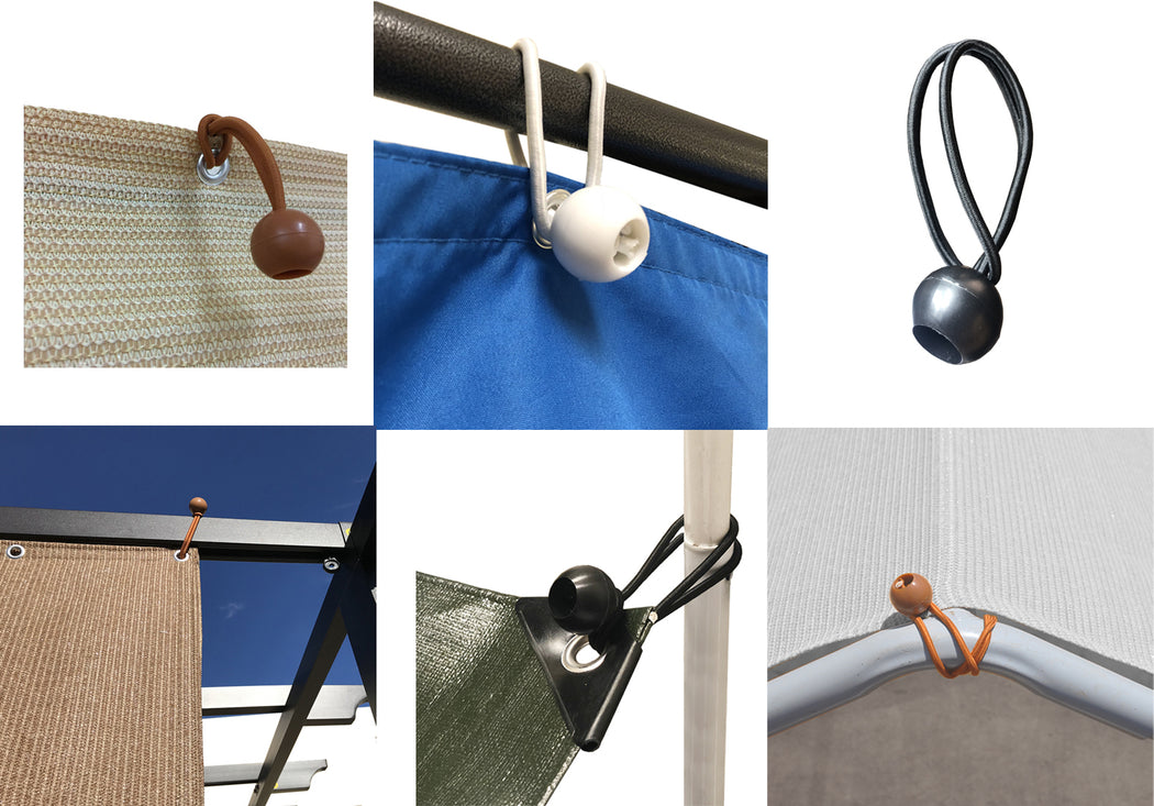Canopy Ball Bungee Cords, 6 inch, 6EA - Beige