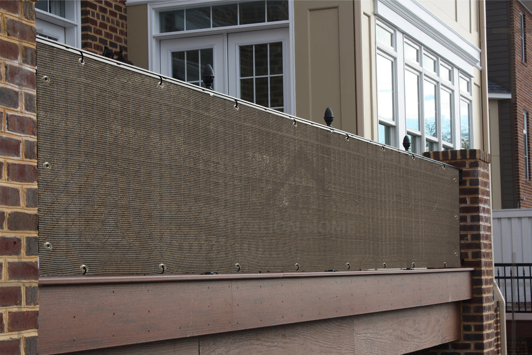 Custom Size (2ft Tall) Custom Length Privacy Screen - Mocha Brown
