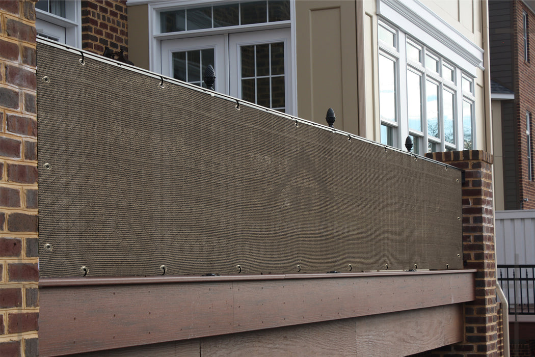 Custom Size (30in Tall) Custom Length Privacy Screen - Mocha Brown