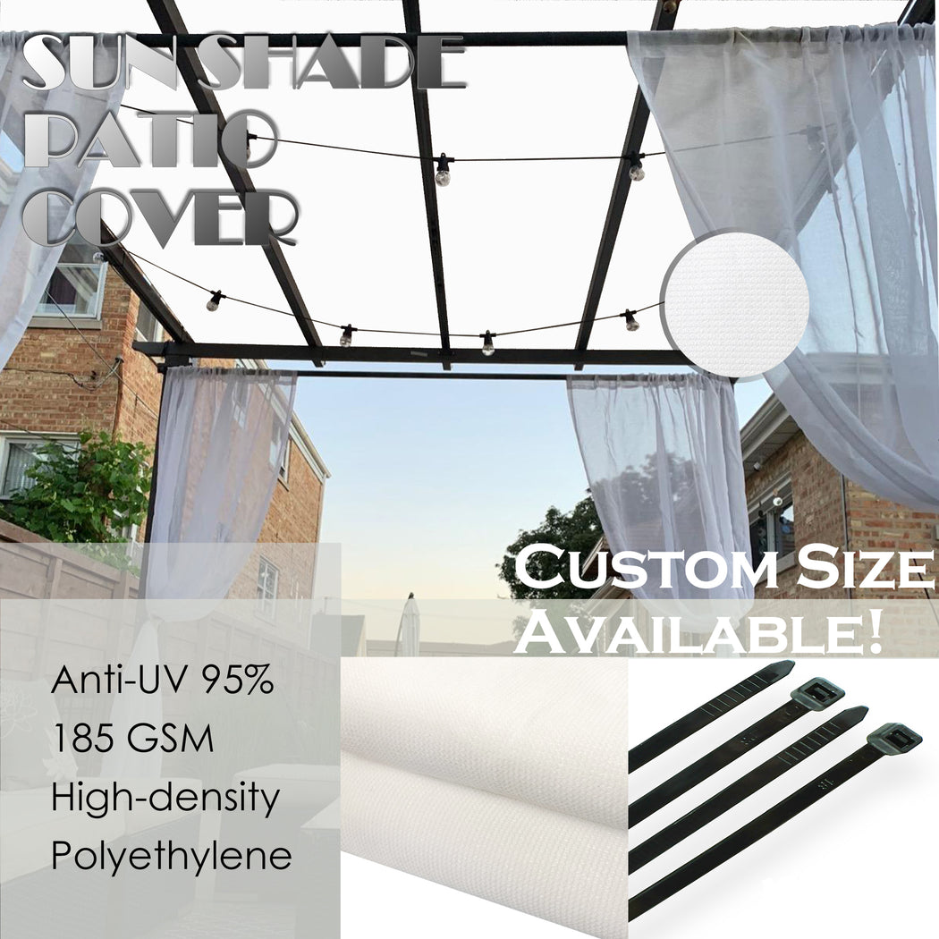 HDPE Pergola / Patio Cover Panel w/ 4 Side Hems & Grommets - White