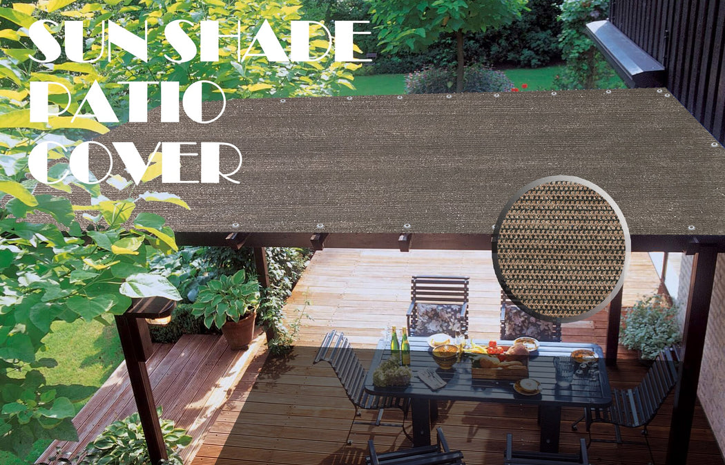HDPE Pergola / Patio Cover Panel w/ 4 Side Hems & Grommets - Mocha