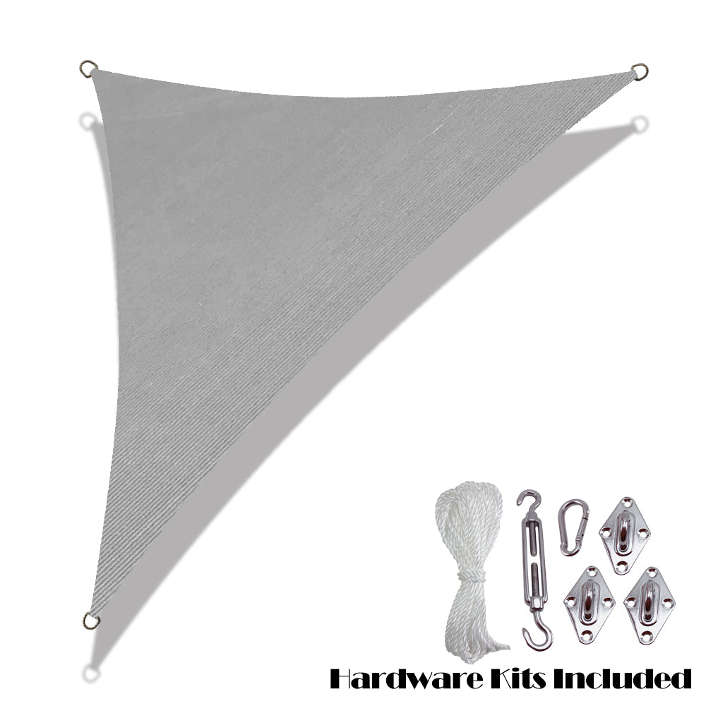 Custom Size (9ft x 9ft x 12.7ft) Custom Sized Right Triangle Sun Shade Sail w/ Stainless Steel Hardware Kit