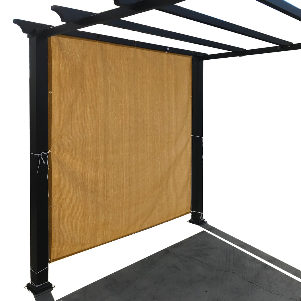 Custom Sized Sun Shade Privacy Panel (4 Sides Hemmed w/Grommets) - Sand