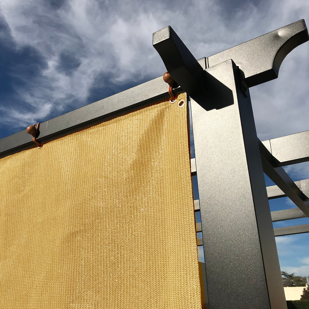 Custom Sized Sun Shade Privacy Panel (4 Sides Hemmed w/Grommets) - Sand
