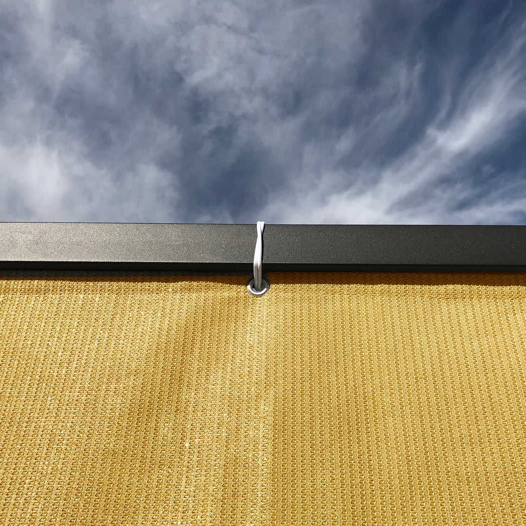 Custom Sized Sun Shade Privacy Panel (4 Sides Hemmed w/Grommets) - Sand