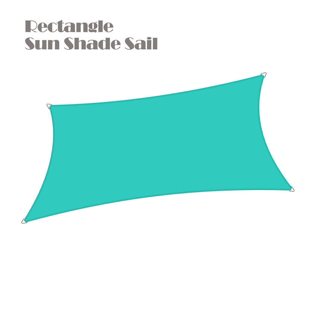 Custom Size (8ft x 12ft) Rectangular Waterproof Woven Sun Shade Sail - Vibrant Colors