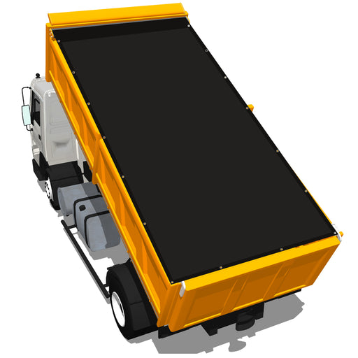 Custom Dump Truck Waterproof Tarp Black Heavy Duty PVC Cover with 5.5'' Pocket Reinforced Edge and Stainless Steel Grommets