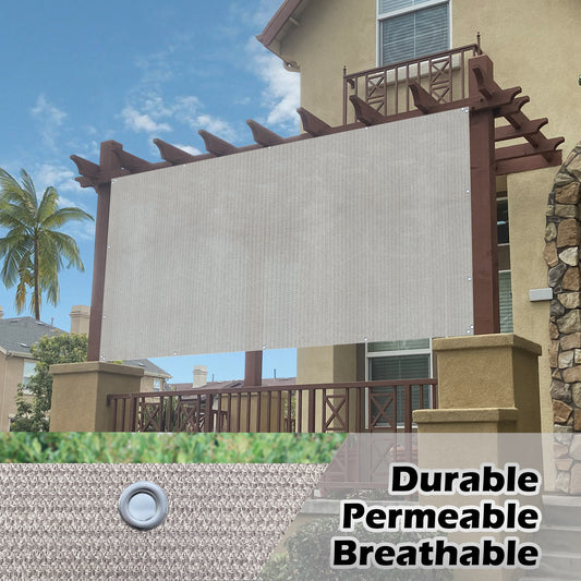 HDPE Sun Shade Privacy Panel – 4 Sides Hemmed with Grommets, Smoke