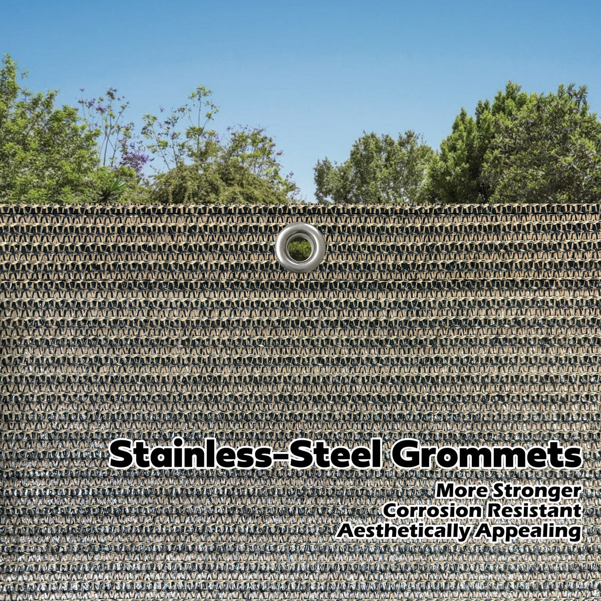 HDPE Pergola & Patio Shade Panel with Grommets – Mocha