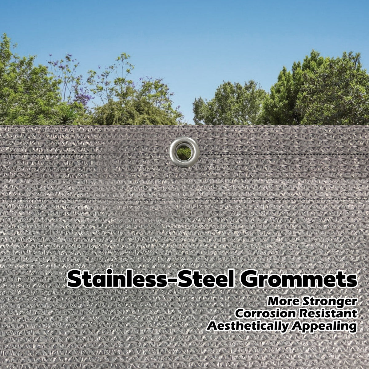 HDPE Pergola & Patio Shade Panel with Grommets – Grey