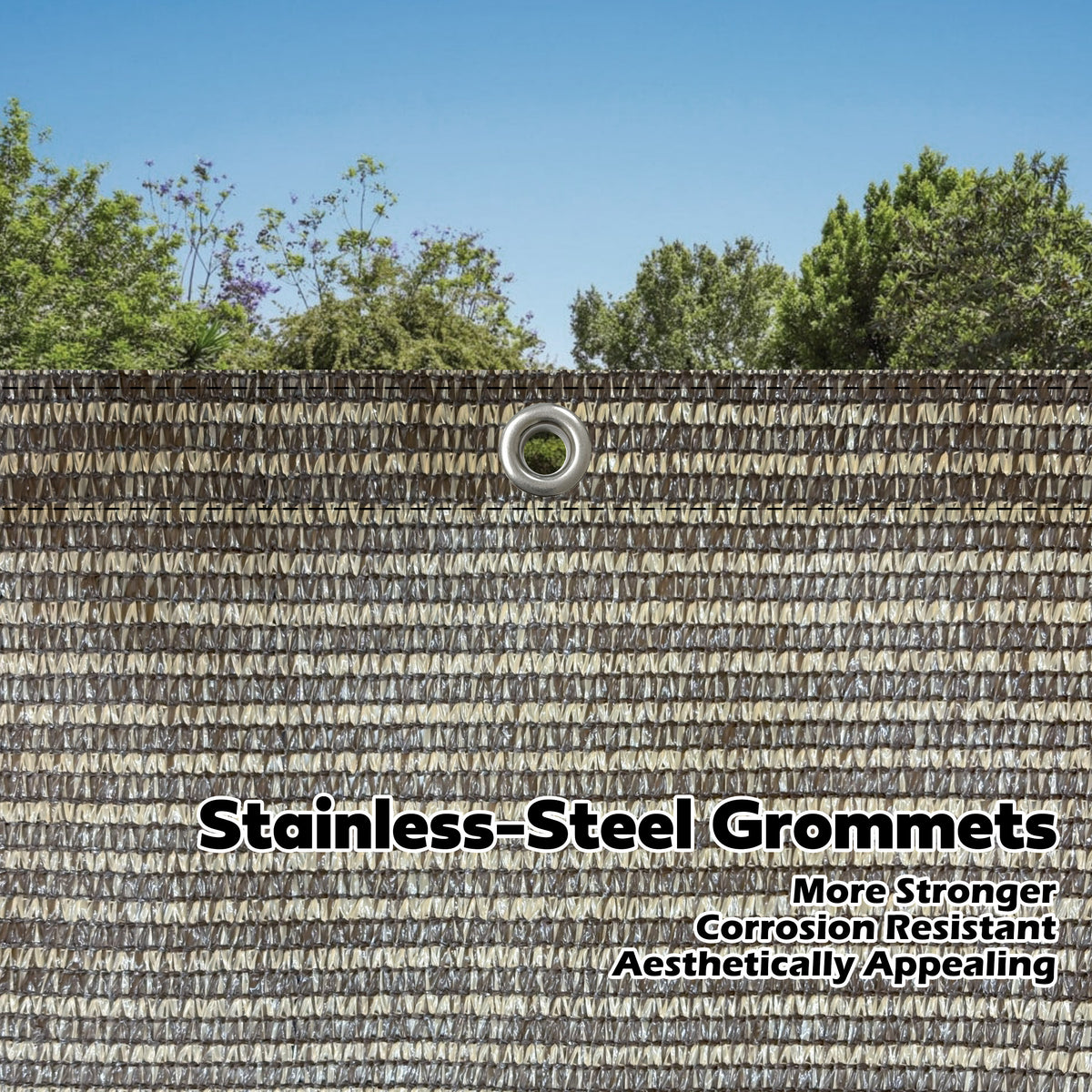 HDPE Pergola & Patio Shade Panel with Grommets – Walnut