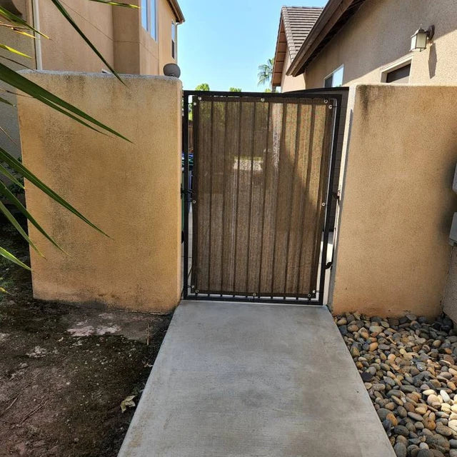 Custom Gate Privacy Screen Panel-Shade & Privacy Barrier for Gate, Fence, Railing, Driveway-Mocha, Beige, Walnut