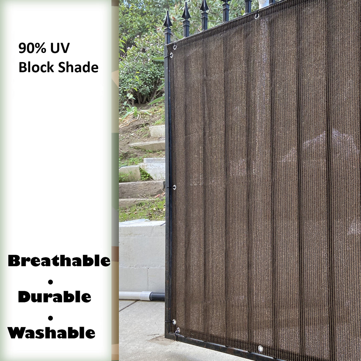 Custom Gate Privacy Screen Panel-Shade & Privacy Barrier for Gate, Fence, Railing, Driveway-Mocha, Beige, Walnut, Smoke, Black, Grey