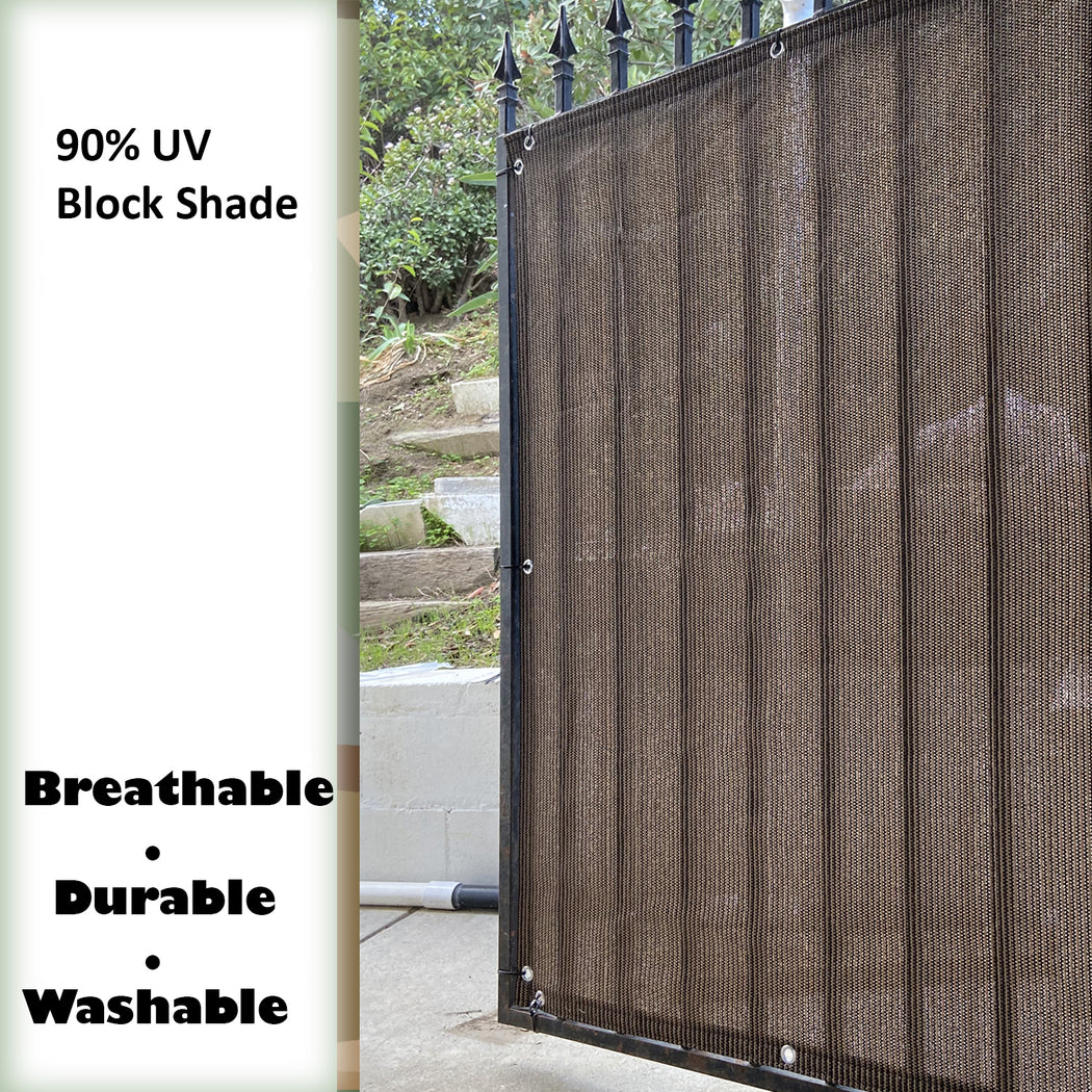 Custom Gate Privacy Screen Panel-Shade & Privacy Barrier for Gate, Fence, Railing, Driveway-Mocha, Beige, Walnut