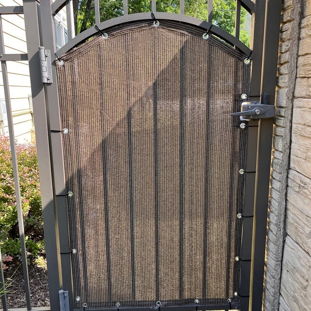 Custom Gate Privacy Screen Panel-Shade & Privacy Barrier for Gate, Fence, Railing, Driveway-Mocha, Beige, Walnut