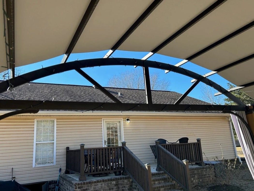PVC Coated Luxury Sturdy Breathable Universal Replacement Shade Canopy Cover for Pergola - Beige , Grey