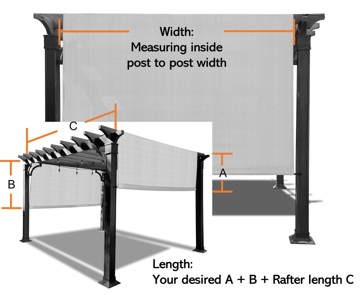 Custom Waterproof Rod Pocket Pergola Cover – Grey