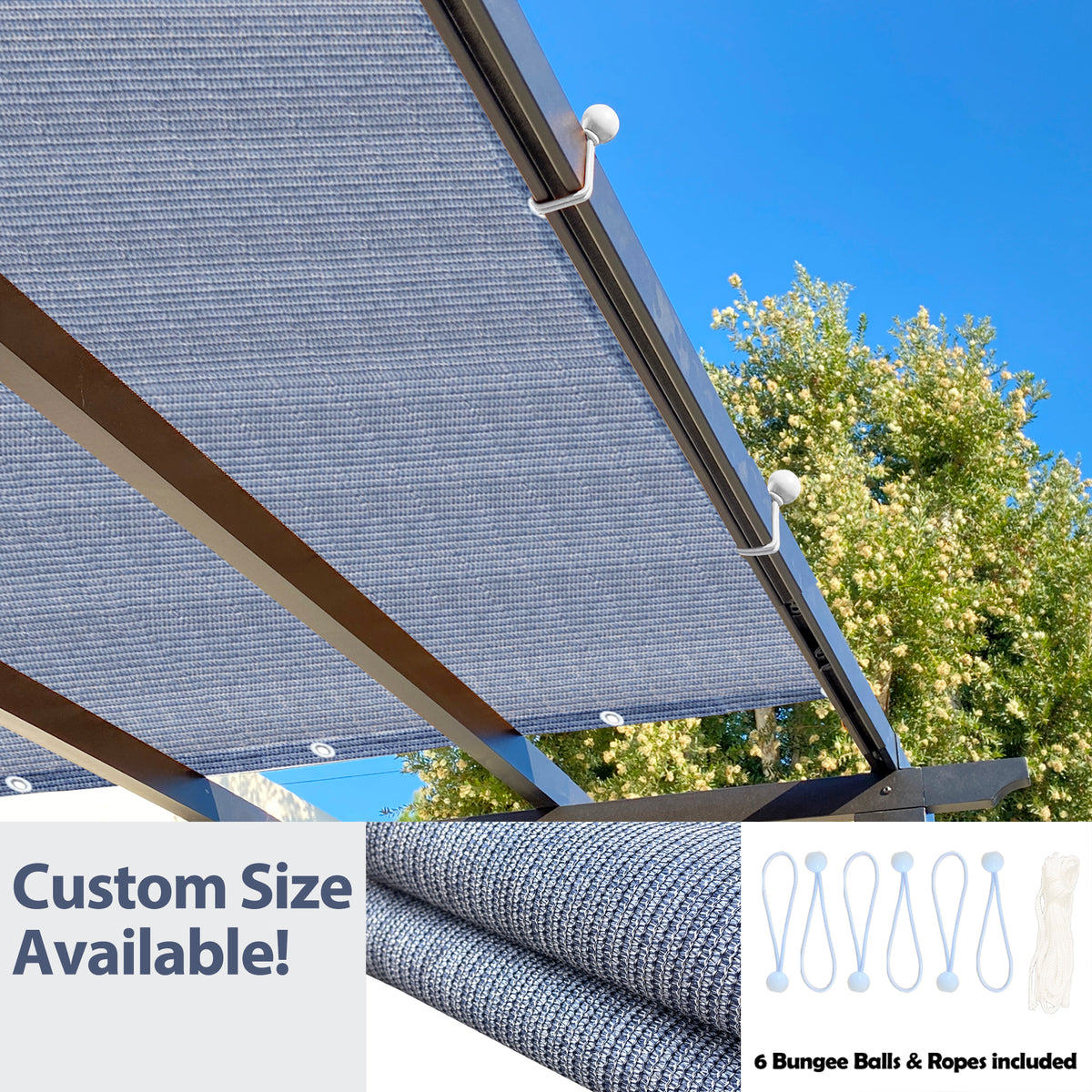 HDPE Patio Privacy Screen Panel with Grommets – Navy Grey