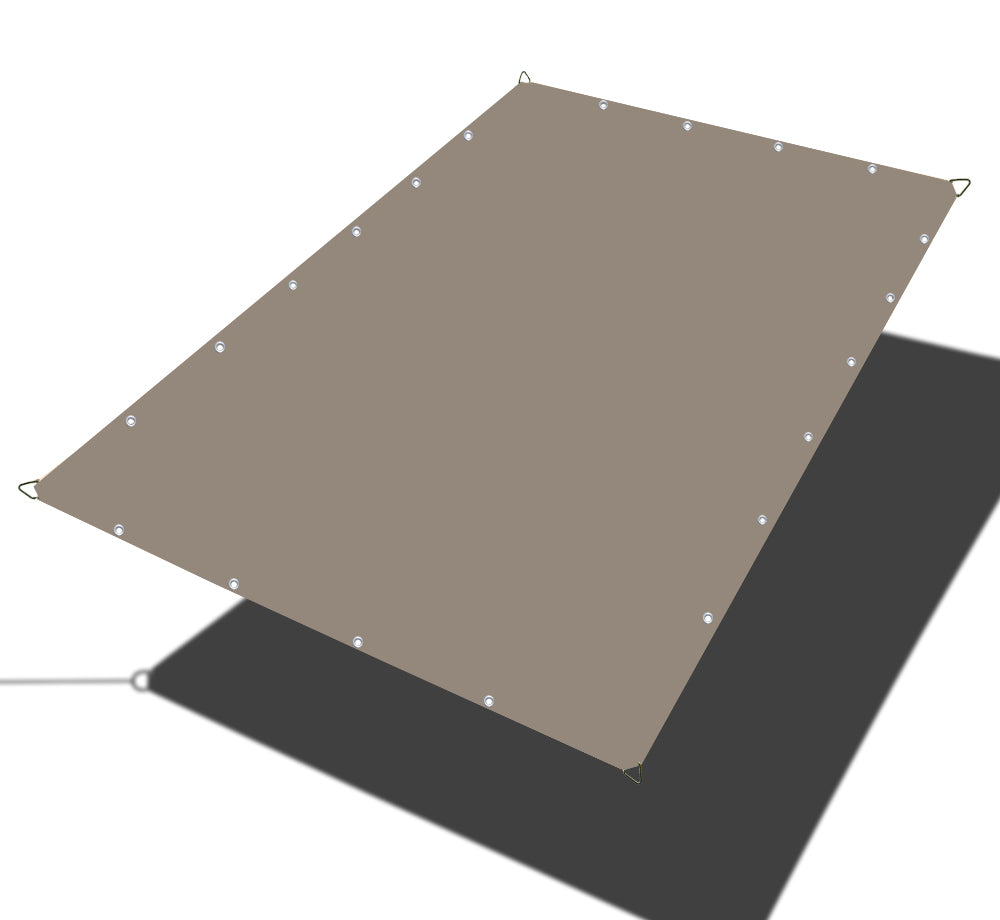 Custom Size Straight Edge Waterproof Woven Sun Shade Sail - Muddy Water