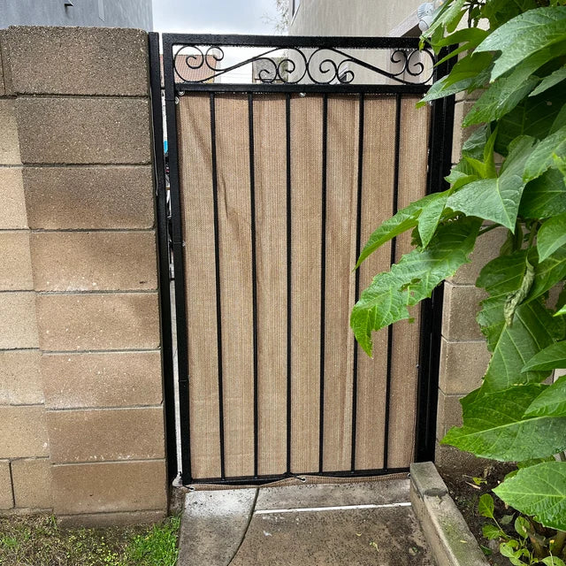 Custom Gate Privacy Screen Panel-Shade & Privacy Barrier for Gate, Fence, Railing, Driveway-Mocha, Beige, Walnut