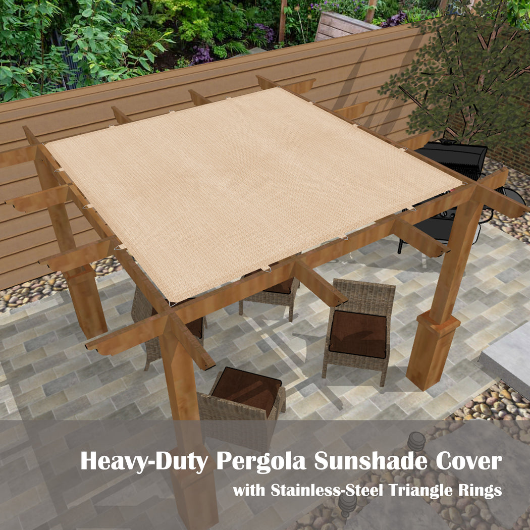 Heavy Duty HDPE Permeable Shade Canopy Cover Straight Edge w/ Stainless Steel Rings Only