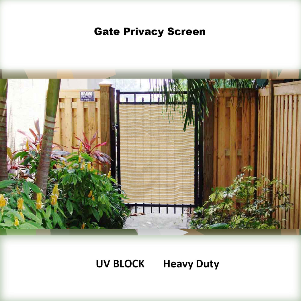 Custom Gate Privacy Screen Panel-Shade & Privacy Barrier for Gate, Fence, Railing, Driveway-Mocha, Beige, Walnut