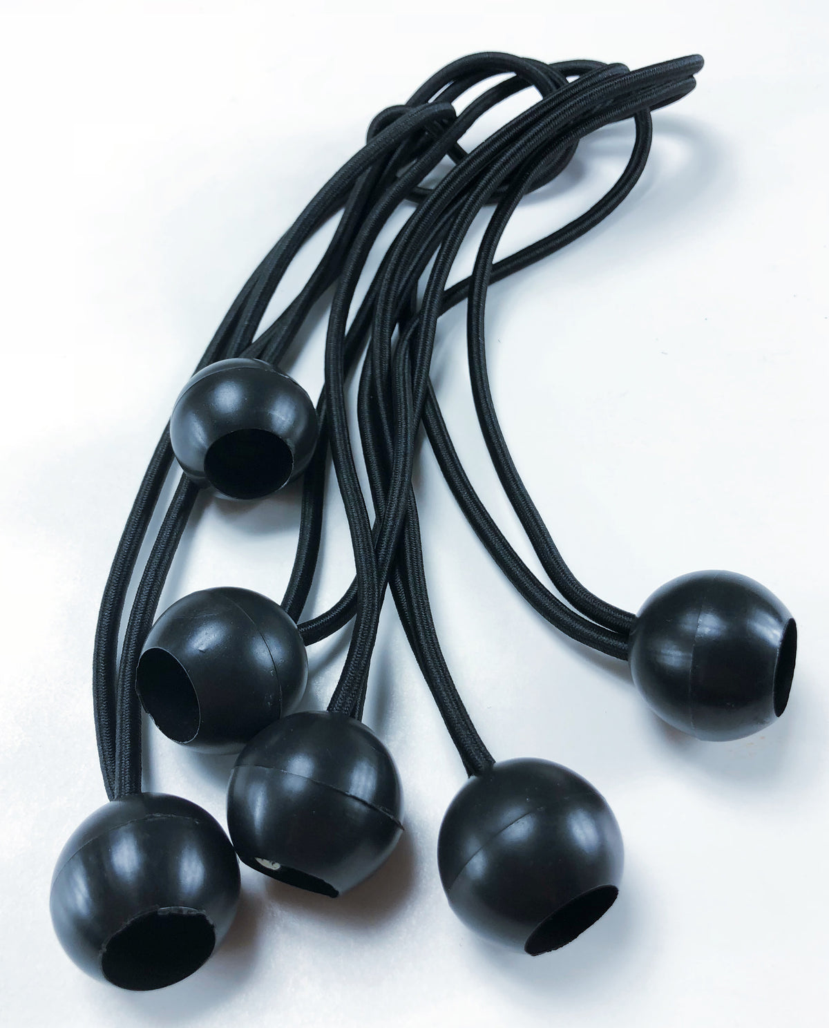 Durable and Long Canopy Ball Bungee Cords, 12 inch, 6EA - Black