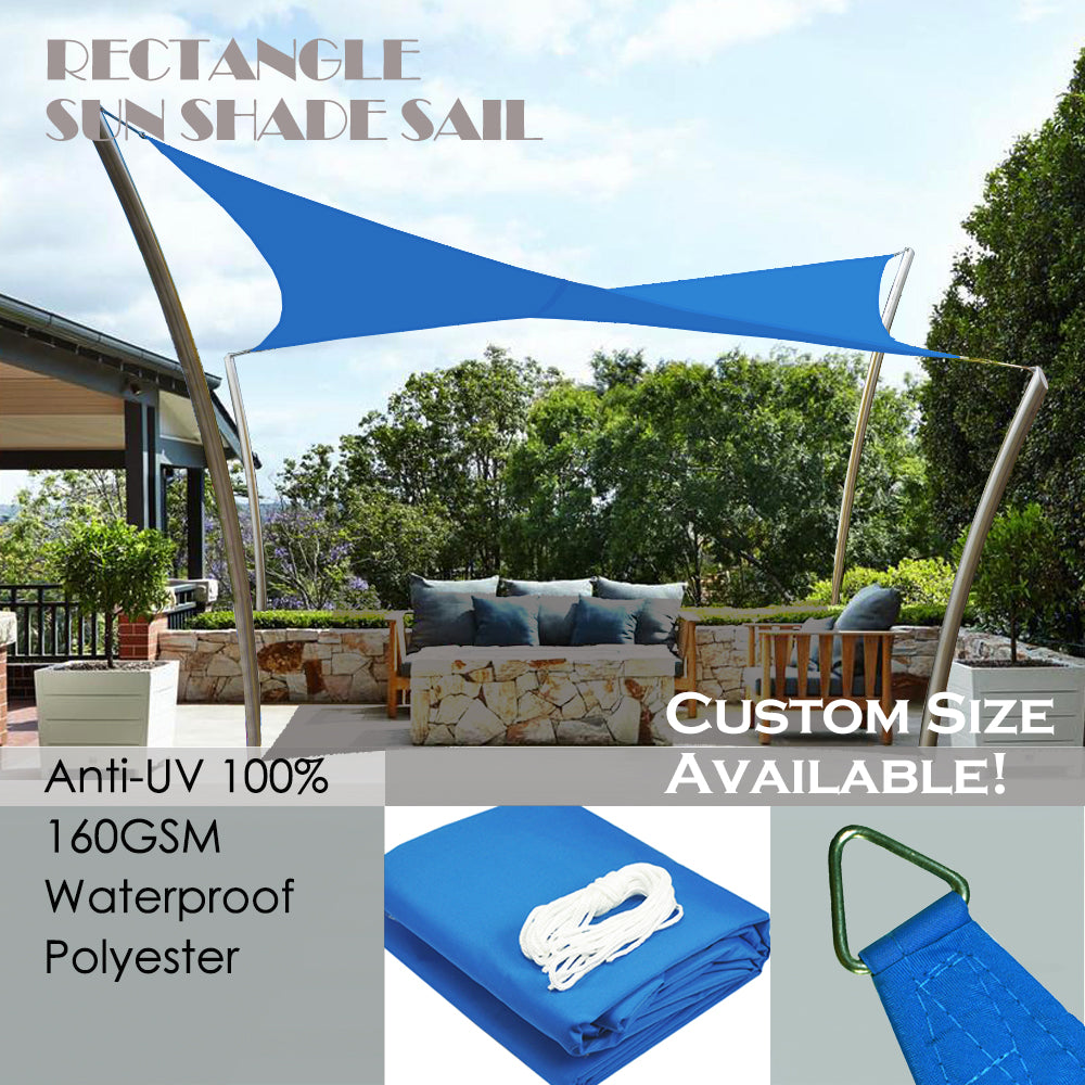 Waterproof Shade Sail Patio Awning Outdoor Garden Pool Sun Canopy Shelter Cover - 11 Colors Available