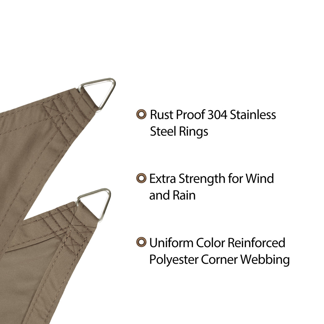 Custom Size Straight Edge Waterproof Woven Sun Shade Sail - Muddy Water