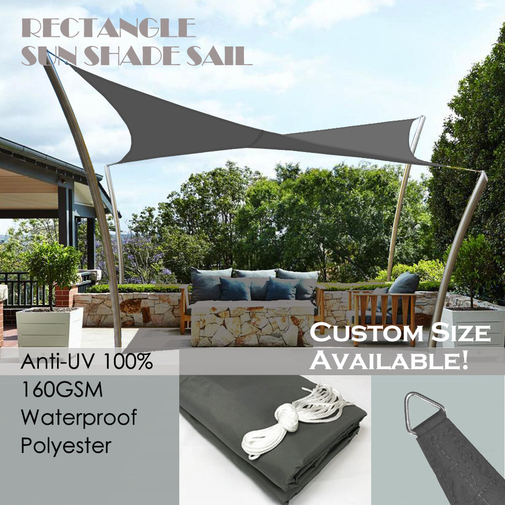 Waterproof Shade Sail Patio Awning Outdoor Garden Pool Sun Canopy Shelter Cover - 11 Colors Available