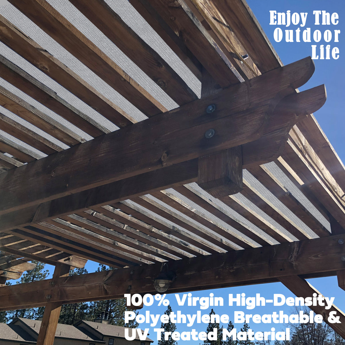 Grey breathable HDPE pergola shade panel product view
