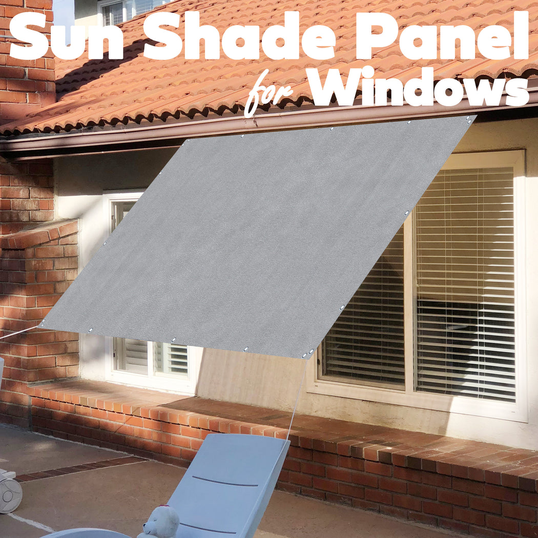 Custom Sized Sun Shade Privacy Panel (4 Sides Hemmed w/Grommets) - Grey
