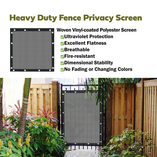 3 ft Tall PVC-Coated Privacy Screen – Custom Length, Grey or Beige