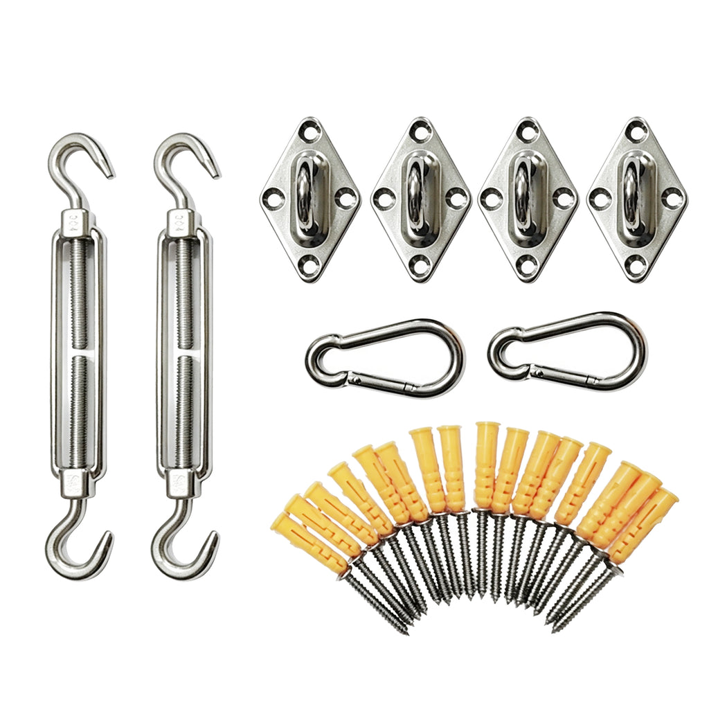 Square & Rectangle Shade Sail Stainless Steel Installation Hardware Kit - 6''
