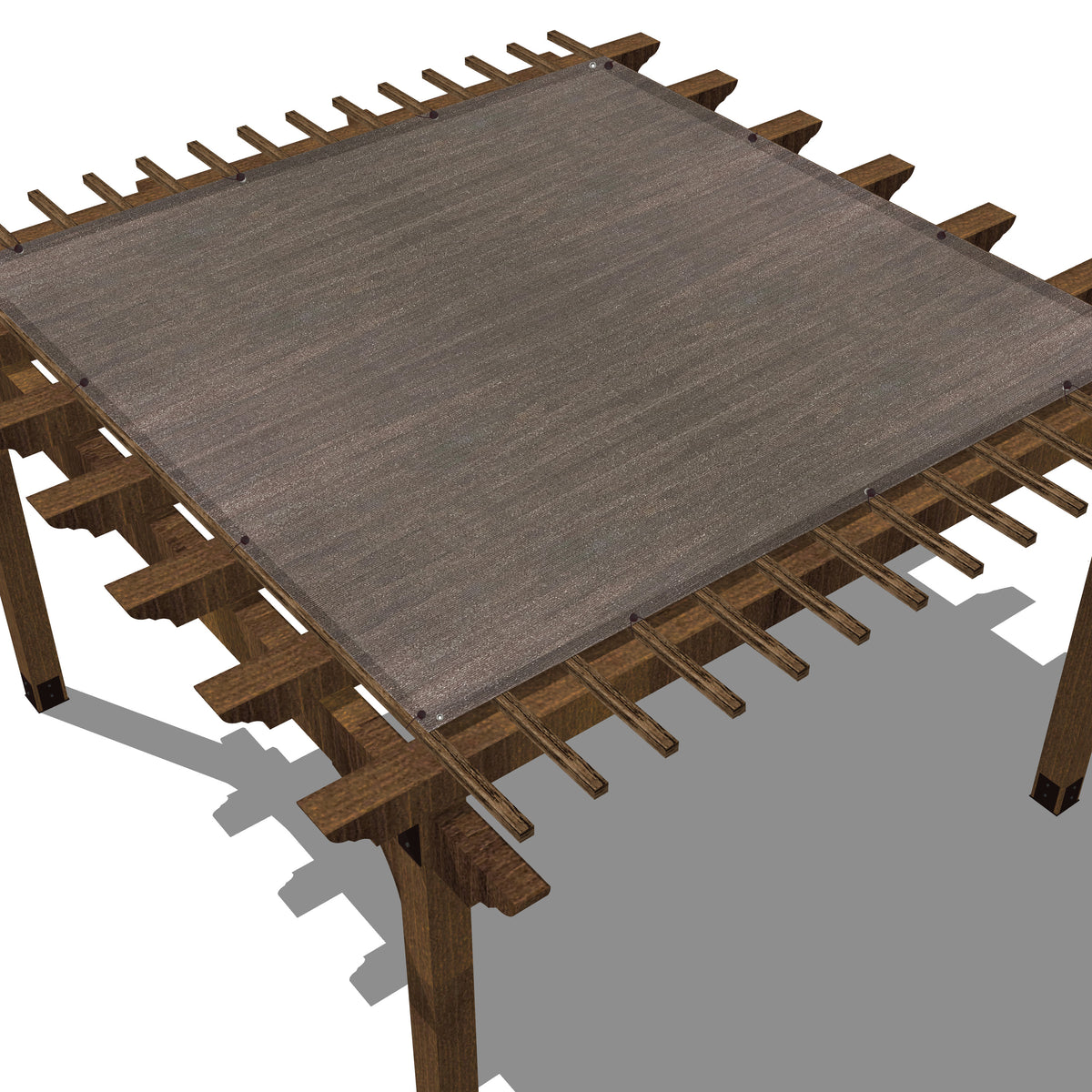 Mocha HDPE pergola and patio shade panel with grommets