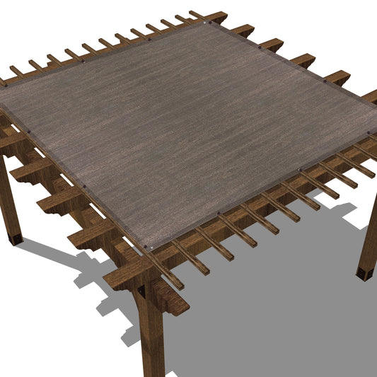 Mocha HDPE pergola and patio shade panel with grommets